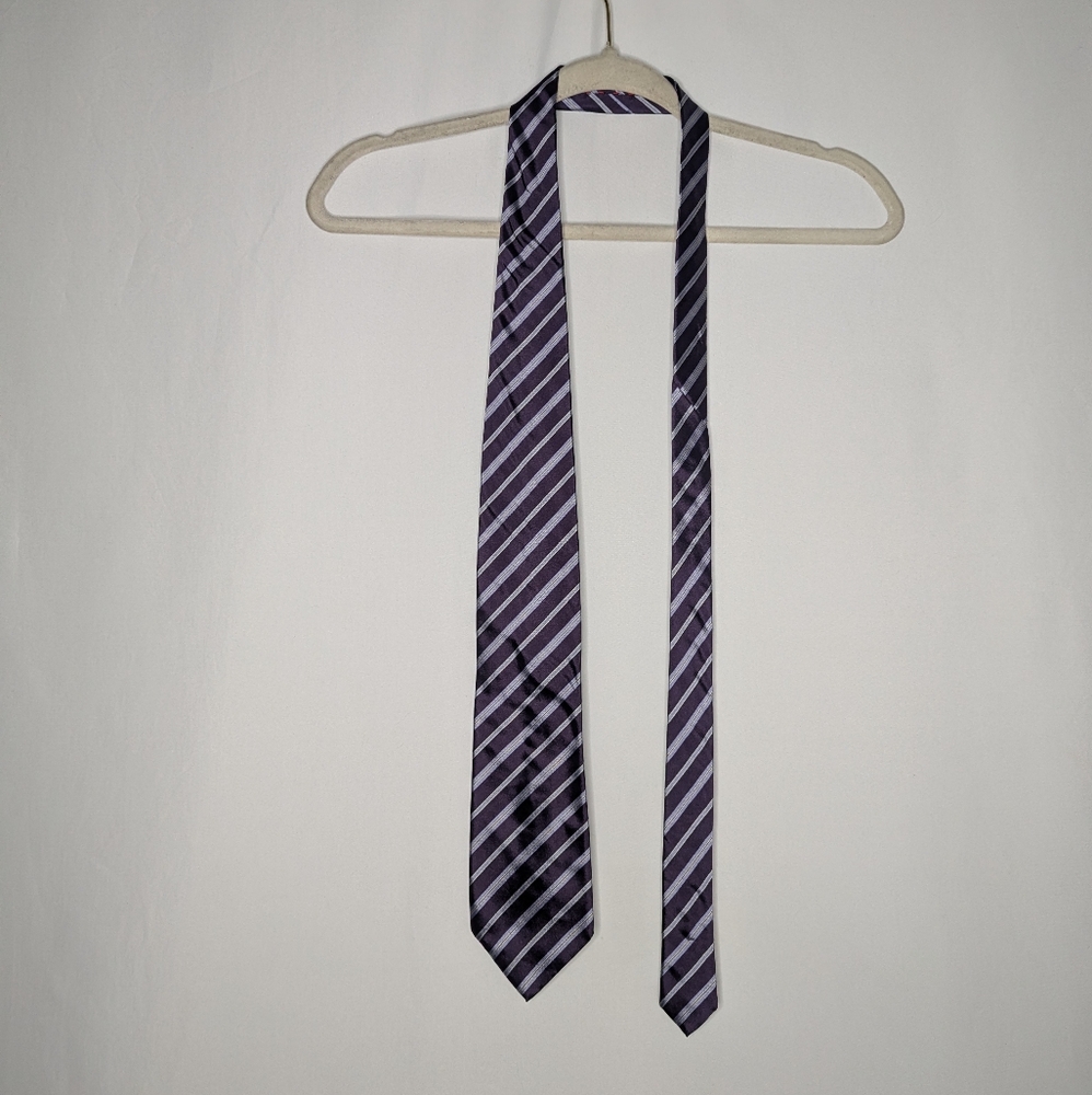 Arnold Brant Striped Purple Silk Neck Tie